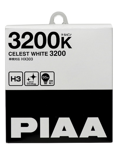 Лампа галогенная PIAA, CELEST WHITE, H3, 3200K, 55W, 2 шт., HX303-H3