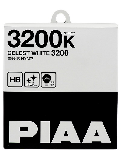 Лампа галогенная PIAA, CELEST WHITE, HB, 3200K, 55W, 2 шт., HX307-HB