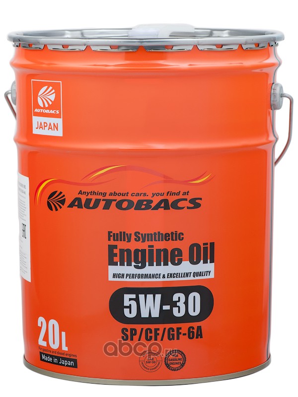 Масло моторное AUTOBACS 5W-30, SP, СF, GF-6A, синтетическое, 20л, A00032239
