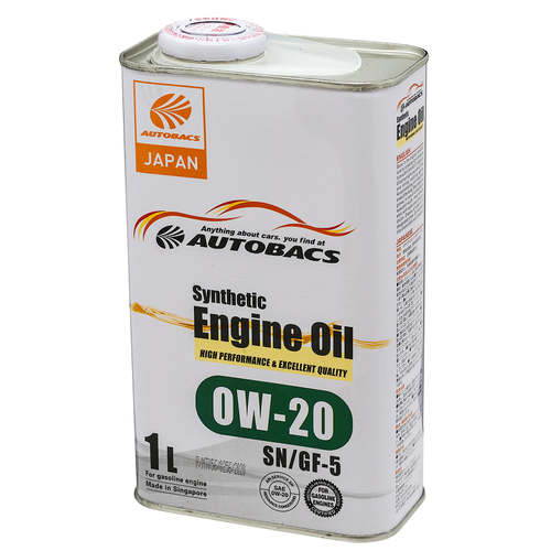 Масло моторное AUTOBACS Synthetic Engine Oil 0W-20, SN, GF-5, синтетическое, 1л, Сингапур, A00032057